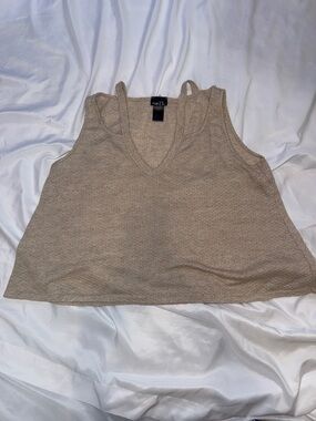 rue21 Beige V-Neck Knit Tank Top